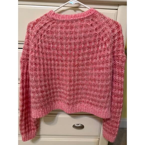 Boden Pink Sweater Women's Small Wide Rib Fluffy Oversized Jumper Pink Wool Twee - Picture 5 of 9